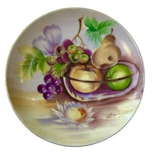 UCAGCO Hand Painted Plate Fruit Still Life Signed Vintage Porcelain Japan 6"